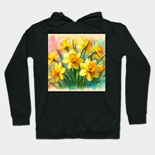 Yellow Daffodil Flowers Hoodie